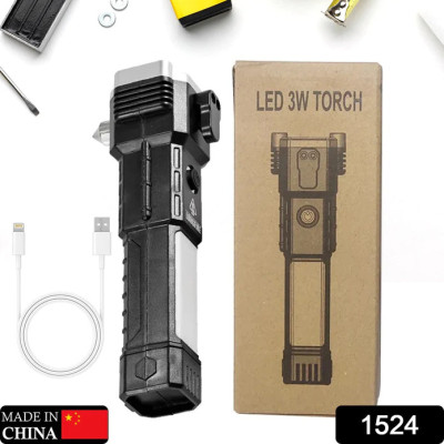 Rechargeable Multi-Function LED Flashlight & Power Bank
