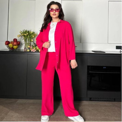Dubai Cheri Buttons Shirt And Pant -Red