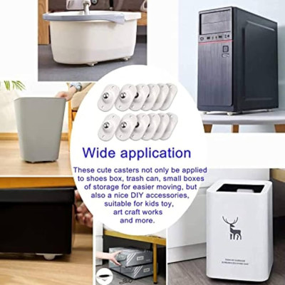 4PCS/Set Adhesive Pully Castor Ball Transfer Unit for Storage Box, Trolley, Chair, Universal Furniture