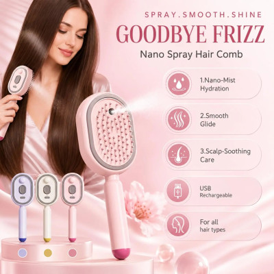 3-in-1 Electric Mist Spray Hair Brush